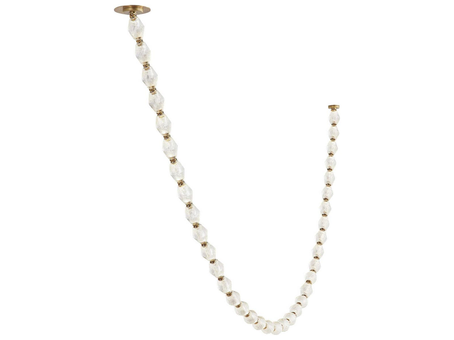 Visual Comfort Modern Collier 108-Inch Integrated LED Chandelier in Natural Brass