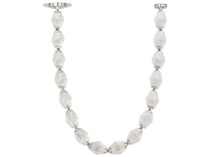 Visual Comfort Modern Collier LED Linear Chandelier in Polished Nickel with Crystal