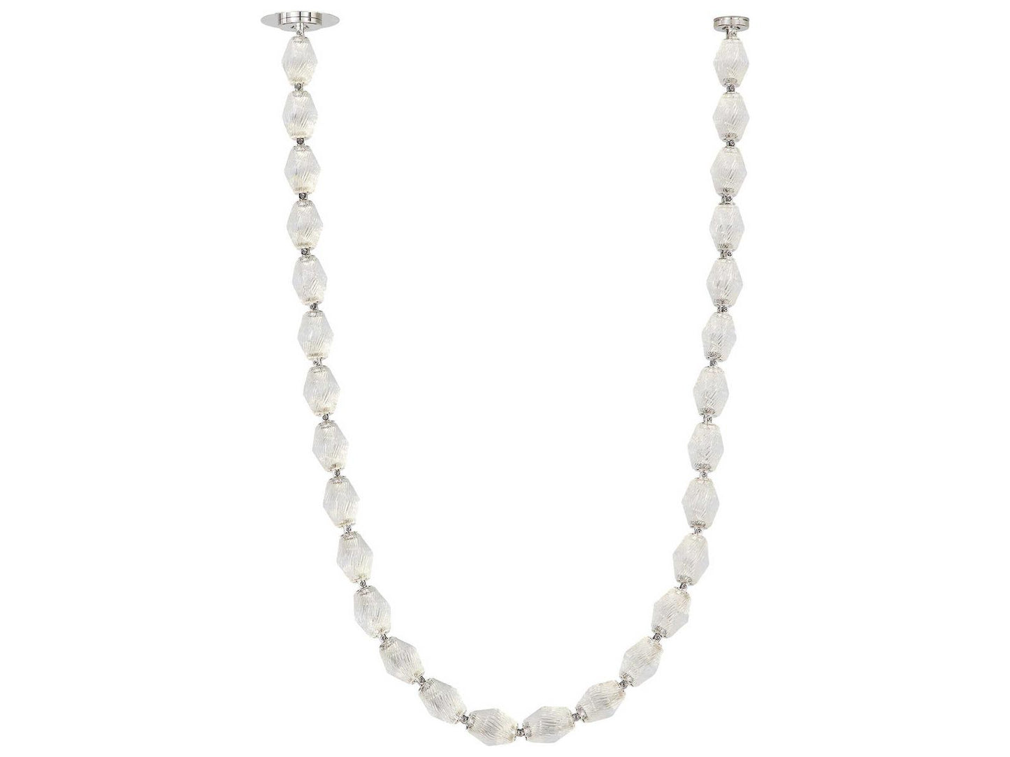 Visual Comfort Modern 1-Light Collier LED Chandelier in Polished Nickel with Faceted Crystal