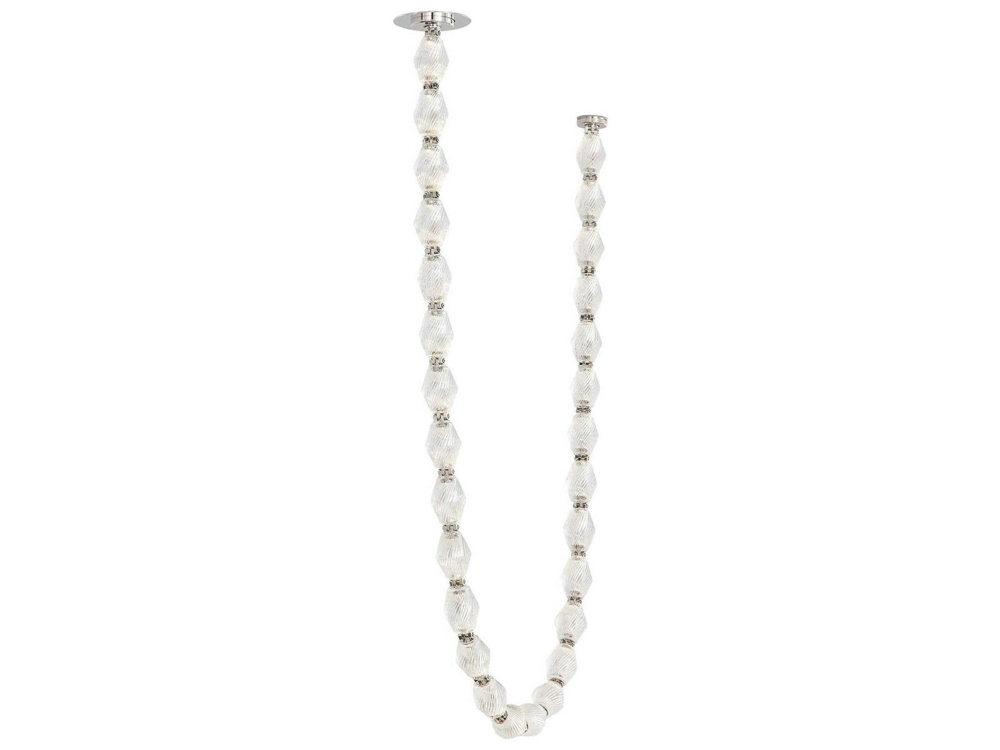 Visual Comfort Modern 1-Light Collier LED Chandelier in Polished Nickel with Faceted Crystal