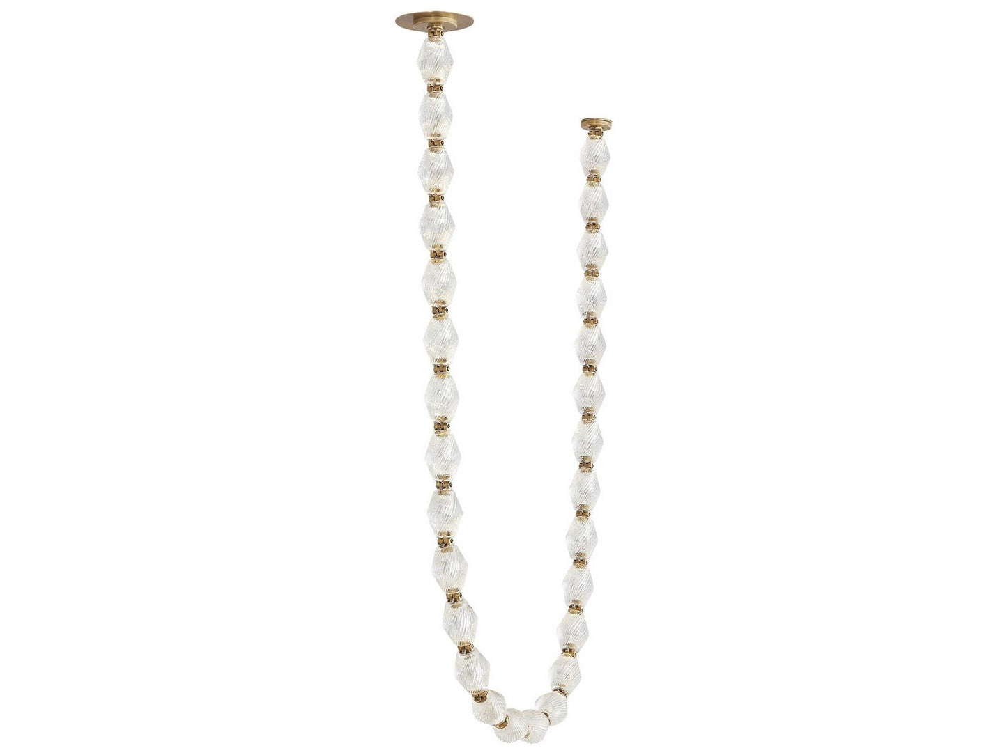 Visual Comfort Modern Collier Integrated LED Chandelier Natural Brass