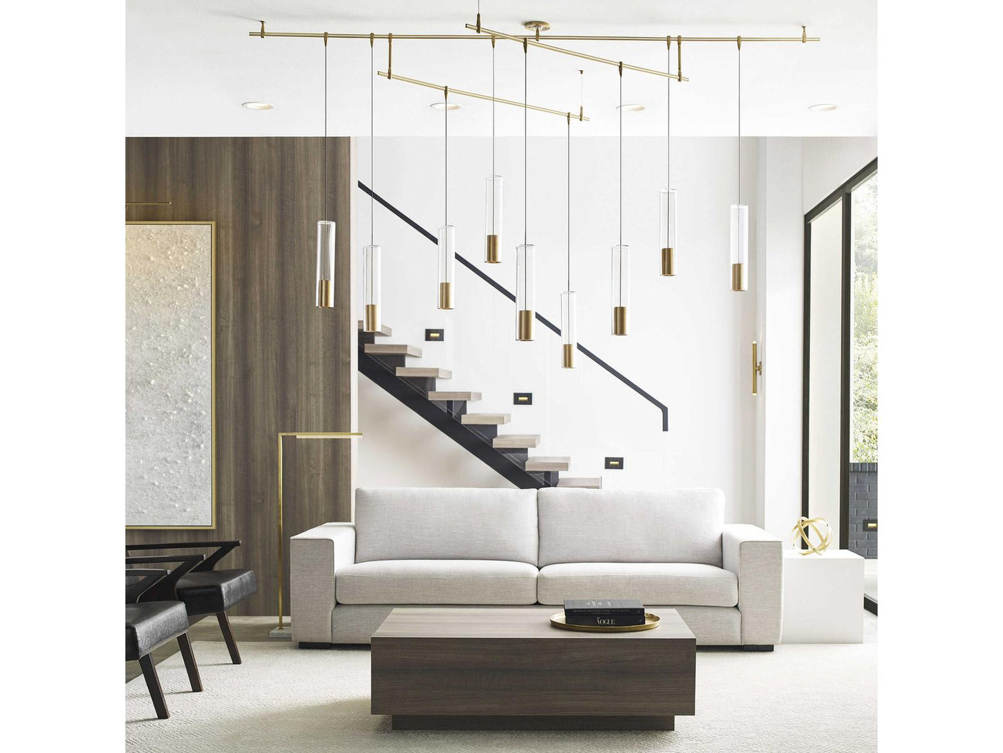 Visual Comfort Modern 9-Light Captra Chandelier Linear LED Design