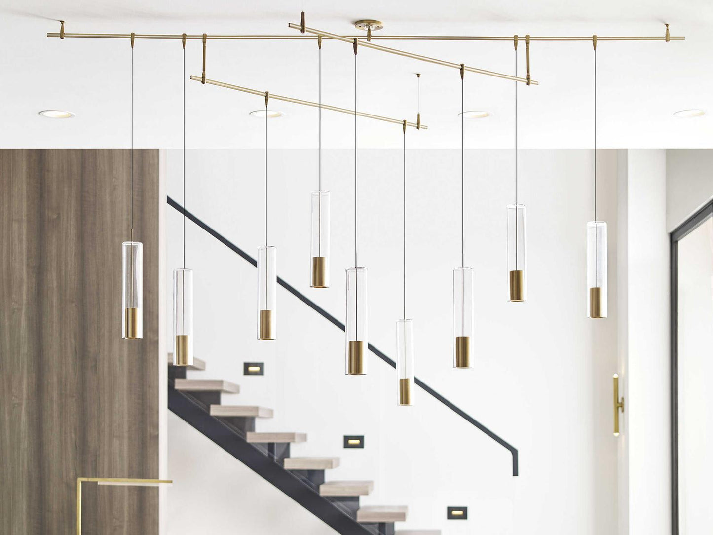 Visual Comfort Modern 9-Light Captra Chandelier Linear LED Design