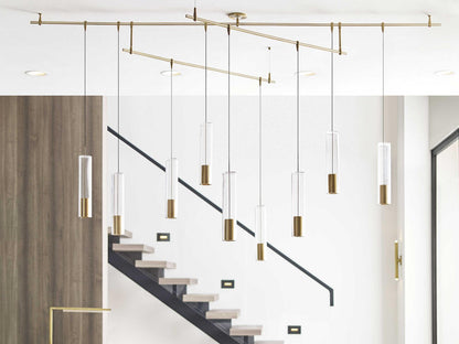 Visual Comfort Modern 9-Light Captra Chandelier Linear LED Design