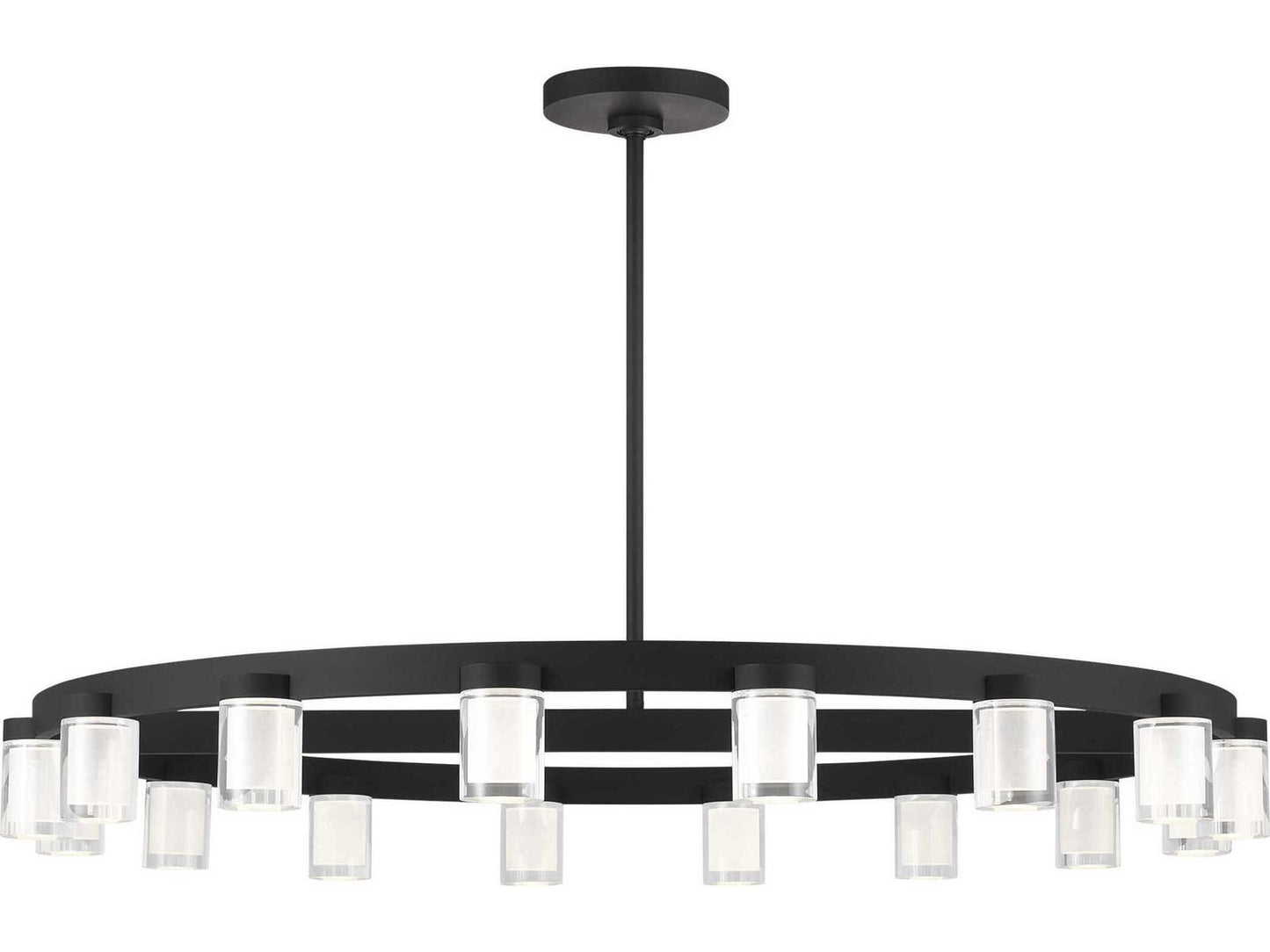 Visual Comfort Modern 16-Light Esfera LED Chandelier in Nightshade Black