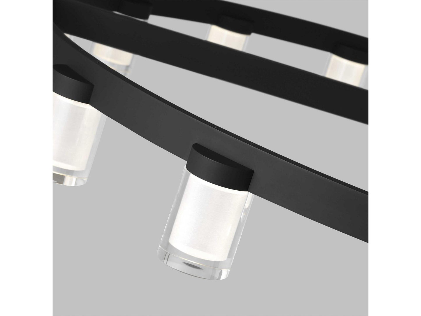 Visual Comfort Modern 16-Light Esfera LED Chandelier in Nightshade Black