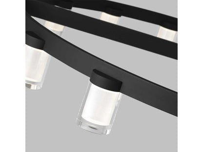 Visual Comfort Modern 16-Light Esfera LED Chandelier in Nightshade Black