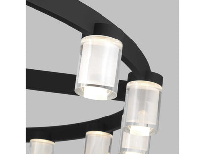 Visual Comfort Modern 16-Light Esfera LED Chandelier in Nightshade Black
