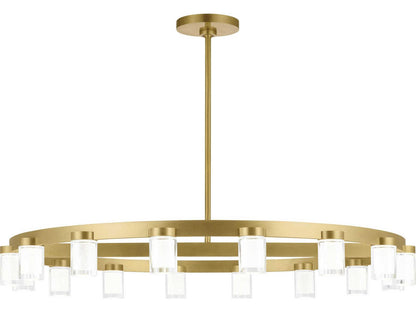 Visual Comfort Modern Esfera 16-Light LED Chandelier in Natural Brass