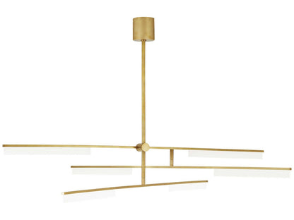 Visual Comfort Modern Klee 6-Light LED Linear Chandelier in Natural Brass