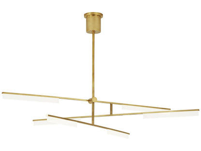Visual Comfort Modern Klee 6-Light LED Linear Chandelier in Natural Brass