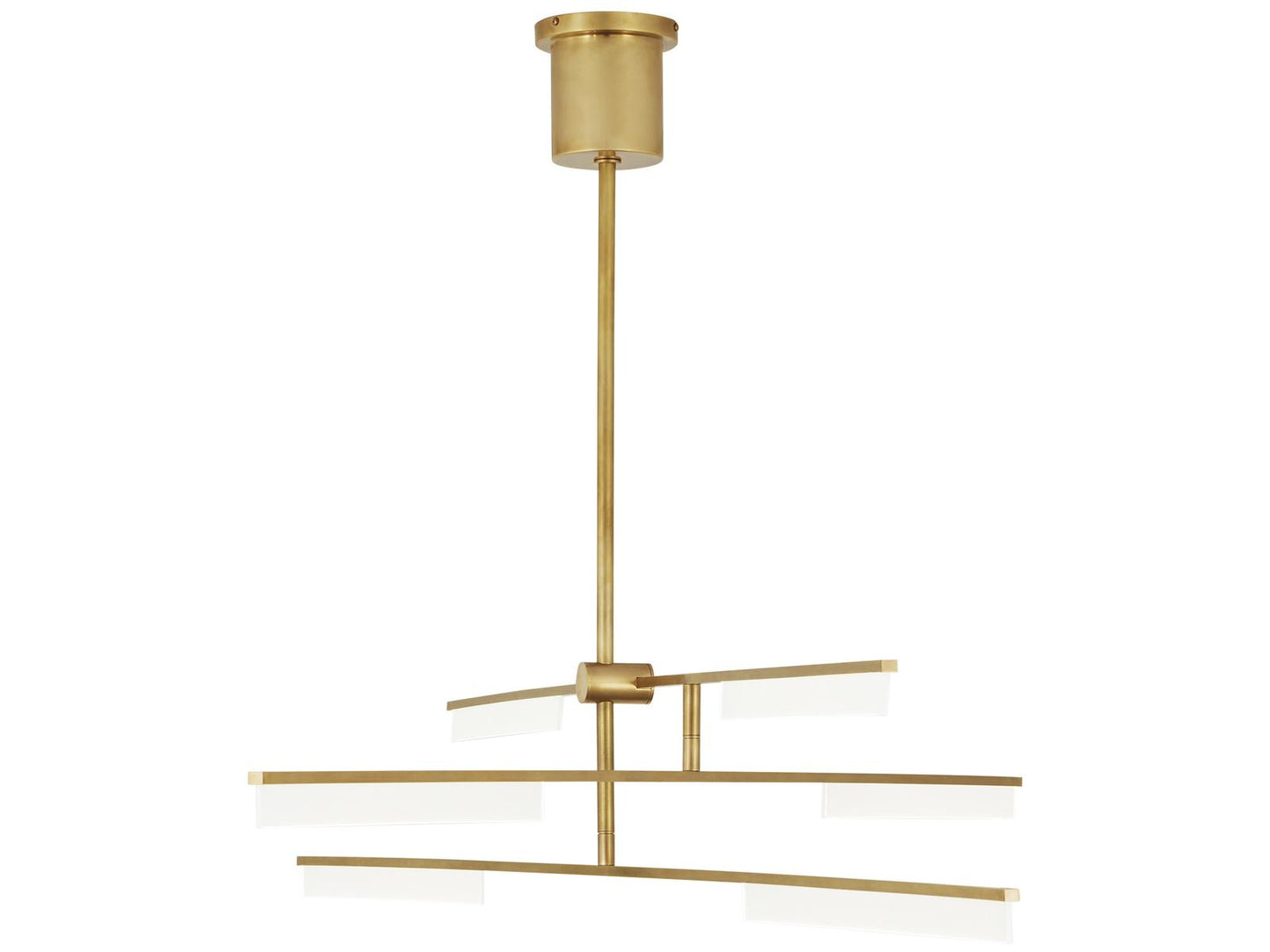 Visual Comfort Modern Klee 6-Light LED Linear Chandelier in Natural Brass
