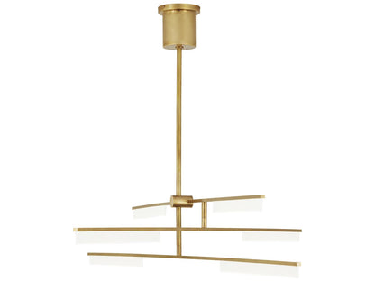 Visual Comfort Modern Klee 6-Light LED Linear Chandelier in Natural Brass