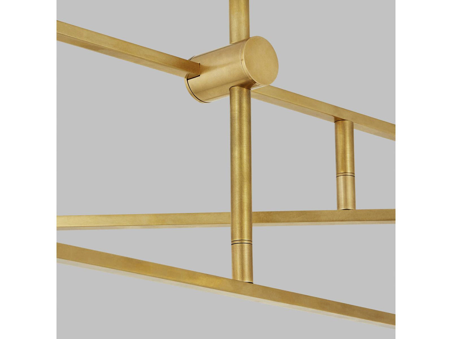 Visual Comfort Modern Klee 6-Light LED Linear Chandelier in Natural Brass