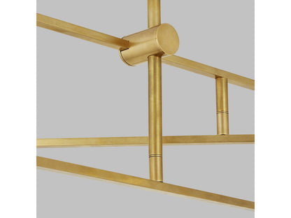 Visual Comfort Modern Klee 6-Light LED Linear Chandelier in Natural Brass