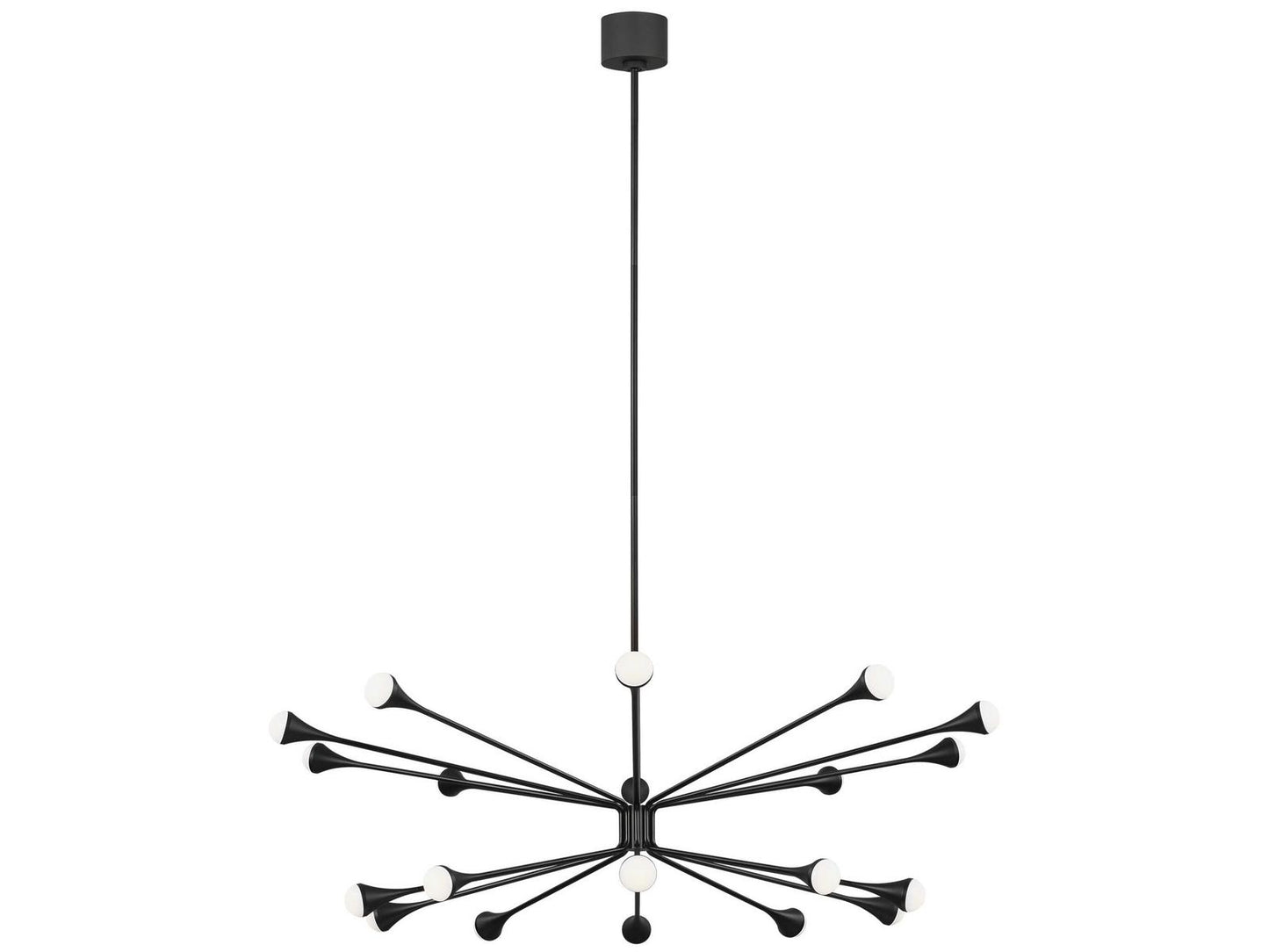 Visual Comfort Modern 20-Light Lody LED Chandelier in Matte Black