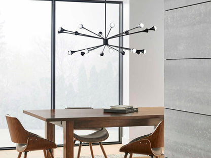 Visual Comfort Modern 20-Light Lody LED Chandelier in Matte Black