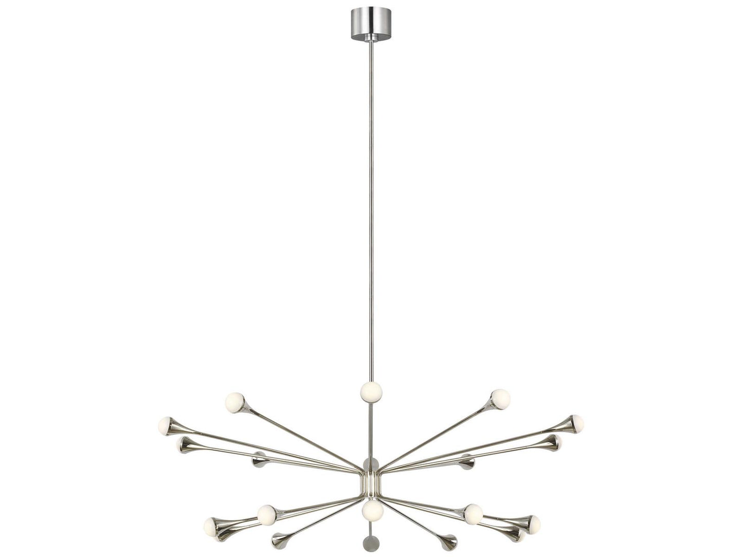 Visual Comfort Modern Lody 20-Light LED Chandelier in Polished Nickel
