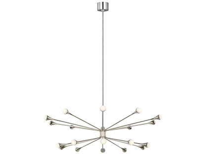 Visual Comfort Modern Lody 20-Light LED Chandelier in Polished Nickel