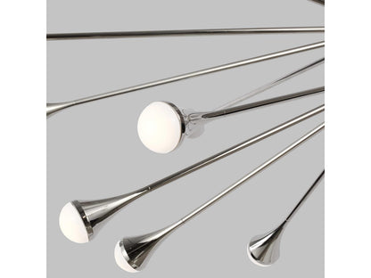 Visual Comfort Modern Lody 20-Light LED Chandelier in Polished Nickel
