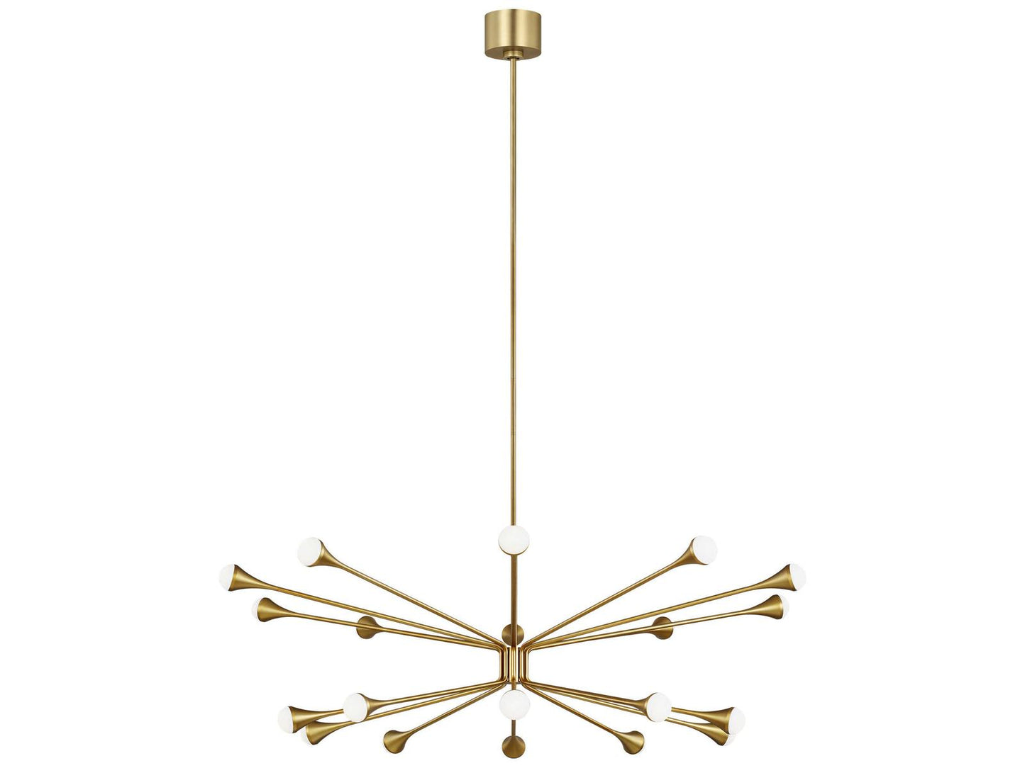 Visual Comfort Modern Lody 20-Light LED Chandelier in Aged Brass