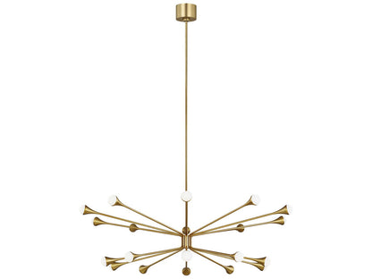 Visual Comfort Modern Lody 20-Light LED Chandelier in Aged Brass