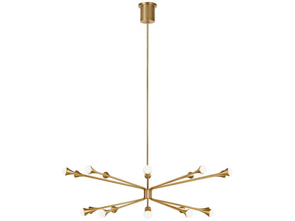 Visual Comfort Modern Lody 20-Light LED Chandelier in Aged Brass