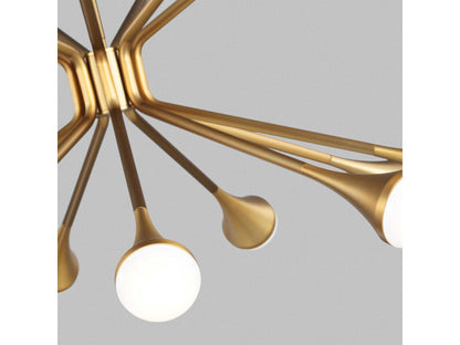 Visual Comfort Modern Lody 20-Light LED Chandelier in Aged Brass