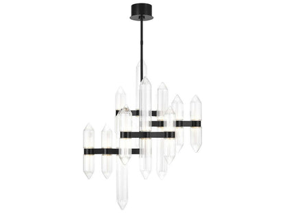 Visual Comfort Modern Langston 12-Light LED Chandelier in Plated Dark Bronze