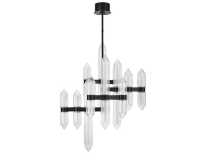 Visual Comfort Modern Langston 12-Light LED Chandelier in Plated Dark Bronze