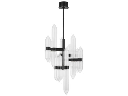 Visual Comfort Modern Langston 12-Light LED Chandelier in Plated Dark Bronze