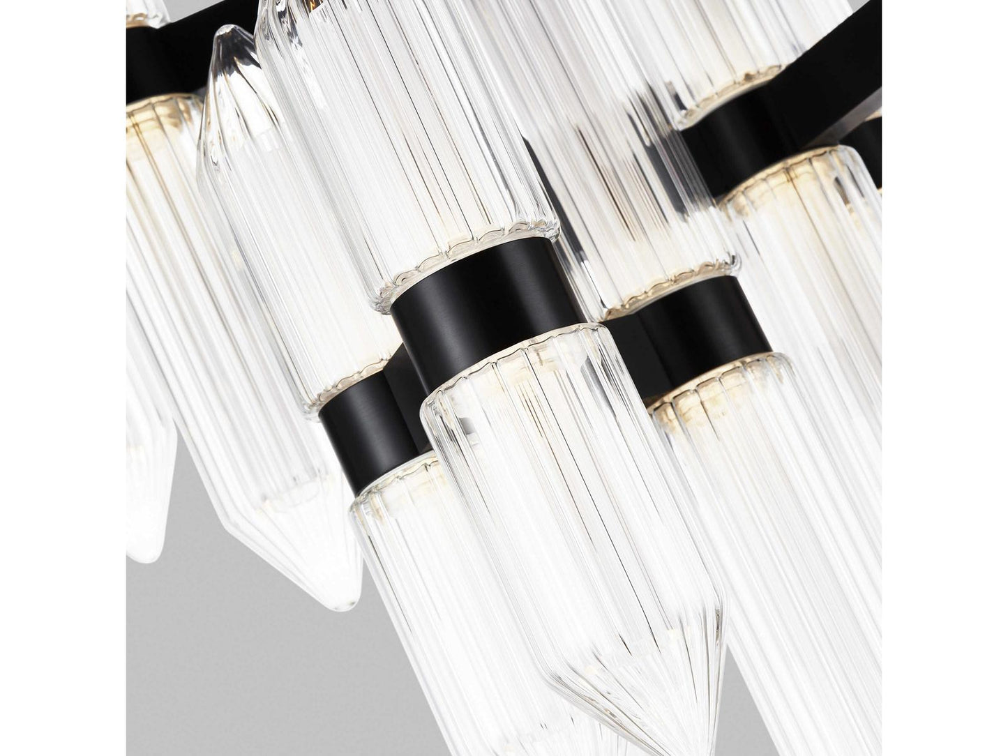 Visual Comfort Modern Langston 12-Light LED Chandelier in Plated Dark Bronze