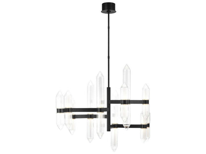 Visual Comfort Modern Langston Large Integrated LED Chandelier in Plated Dark Bronze