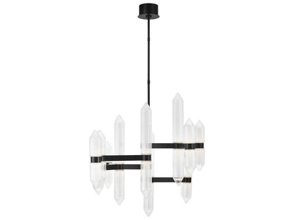 Visual Comfort Modern Langston Large Integrated LED Chandelier in Plated Dark Bronze