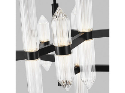 Visual Comfort Modern Langston Large Integrated LED Chandelier in Plated Dark Bronze