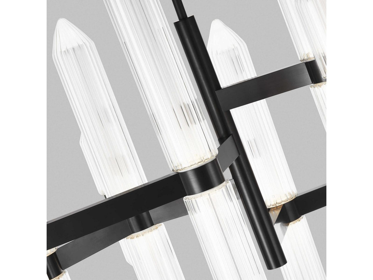 Visual Comfort Modern Langston Large Integrated LED Chandelier in Plated Dark Bronze