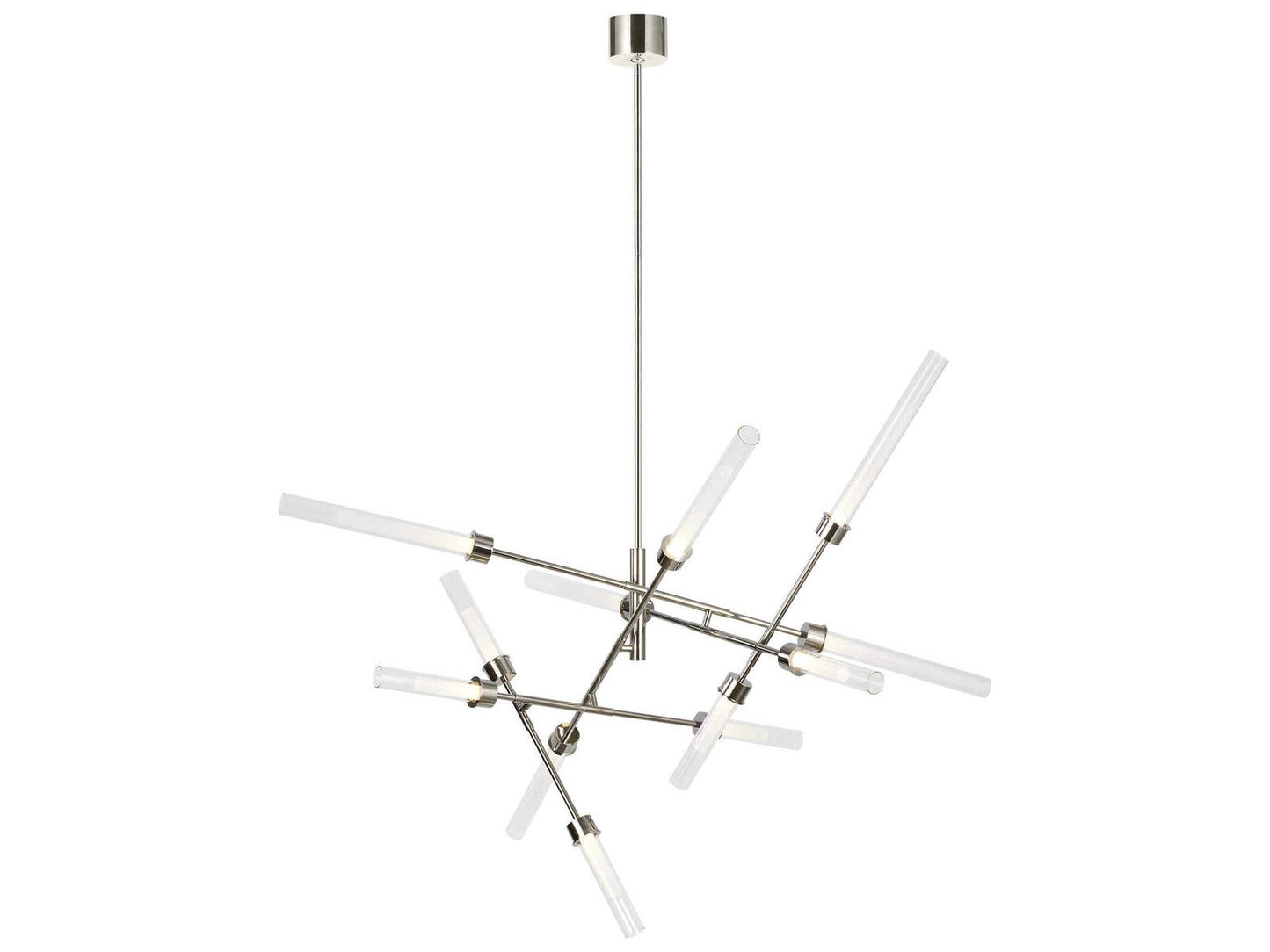 Visual Comfort Modern Linger 12-Light Abstract Chandelier in Polished Nickel