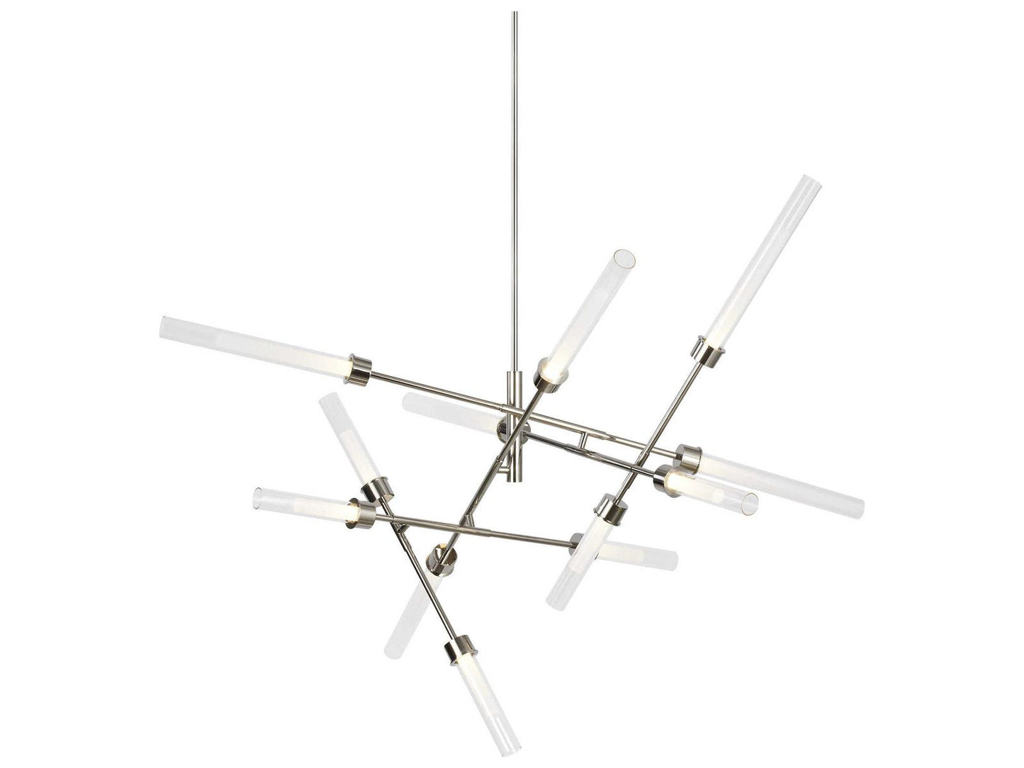 Visual Comfort Modern Linger 12-Light Abstract Chandelier in Polished Nickel