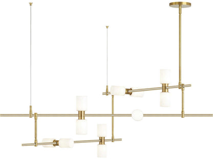 Visual Comfort Modern ModernRail 12-Light LED Chandelier in Aged Brass