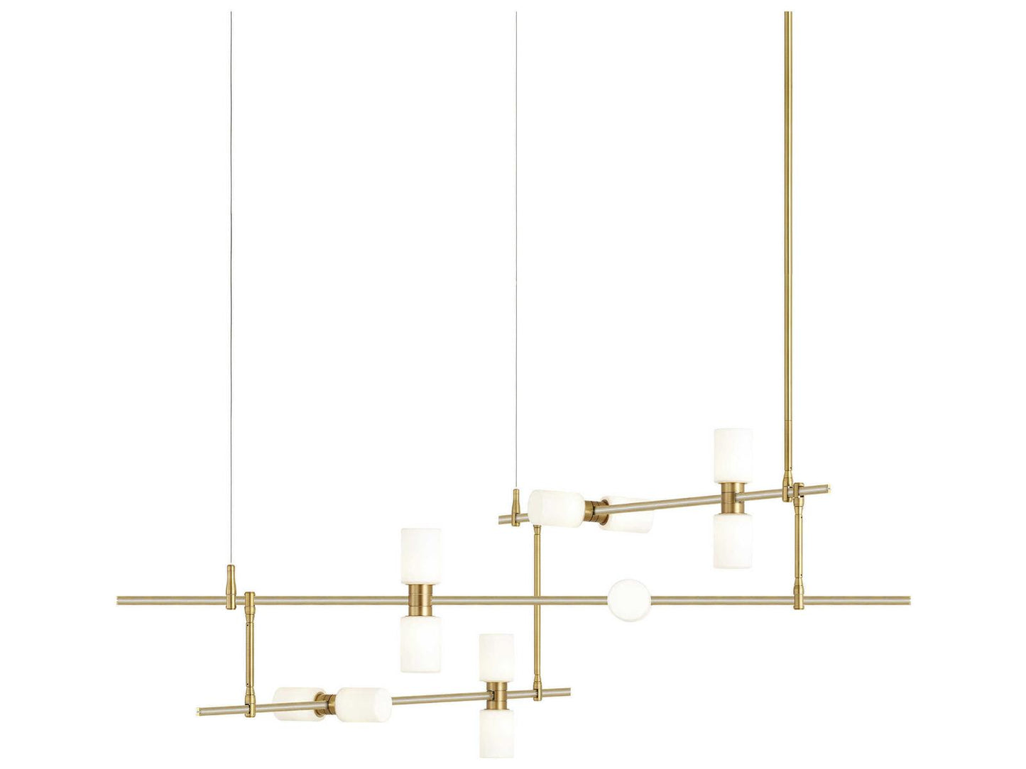 Visual Comfort Modern ModernRail 12-Light LED Chandelier in Aged Brass
