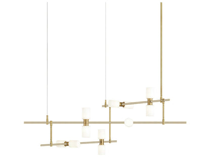 Visual Comfort Modern ModernRail 12-Light LED Chandelier in Aged Brass