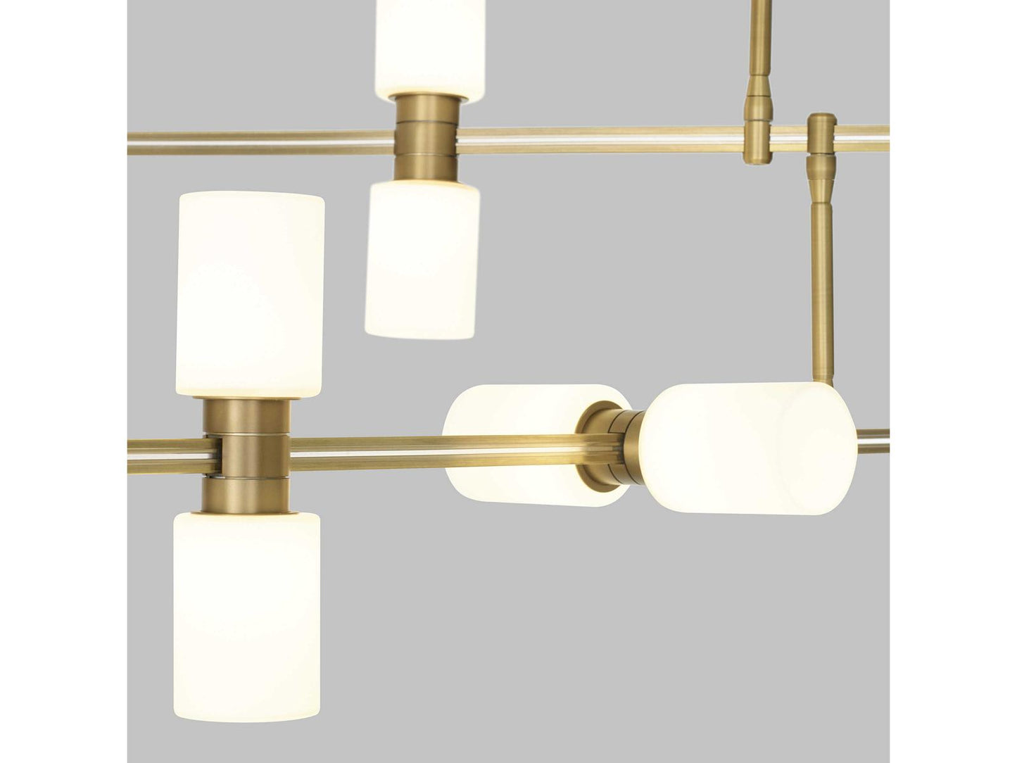 Visual Comfort Modern ModernRail 12-Light LED Chandelier in Aged Brass
