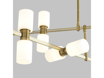 Visual Comfort Modern ModernRail 12-Light LED Chandelier in Aged Brass