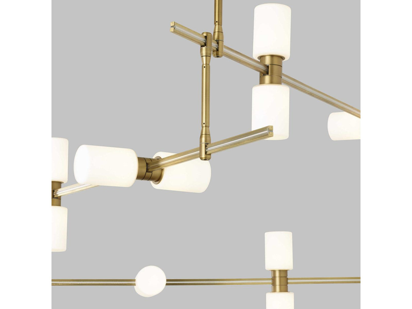 Visual Comfort Modern ModernRail 12-Light LED Chandelier in Aged Brass