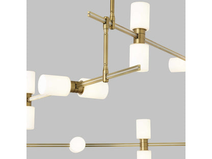 Visual Comfort Modern ModernRail 12-Light LED Chandelier in Aged Brass