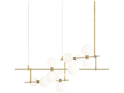 Visual Comfort Modern 12-Light ModernRail Orb LED Chandelier in Aged Brass