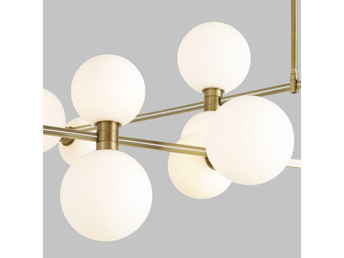 Visual Comfort Modern 12-Light ModernRail Orb LED Chandelier in Aged Brass
