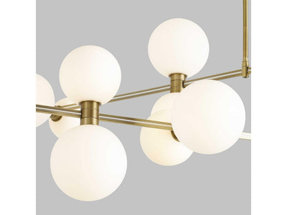 Visual Comfort Modern 12-Light ModernRail Orb LED Chandelier in Aged Brass