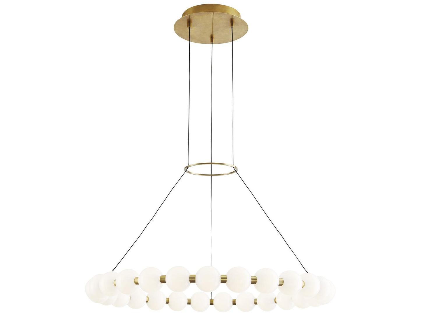 Visual Comfort Modern Orbet 30-Inch LED Chandelier in Natural Brass