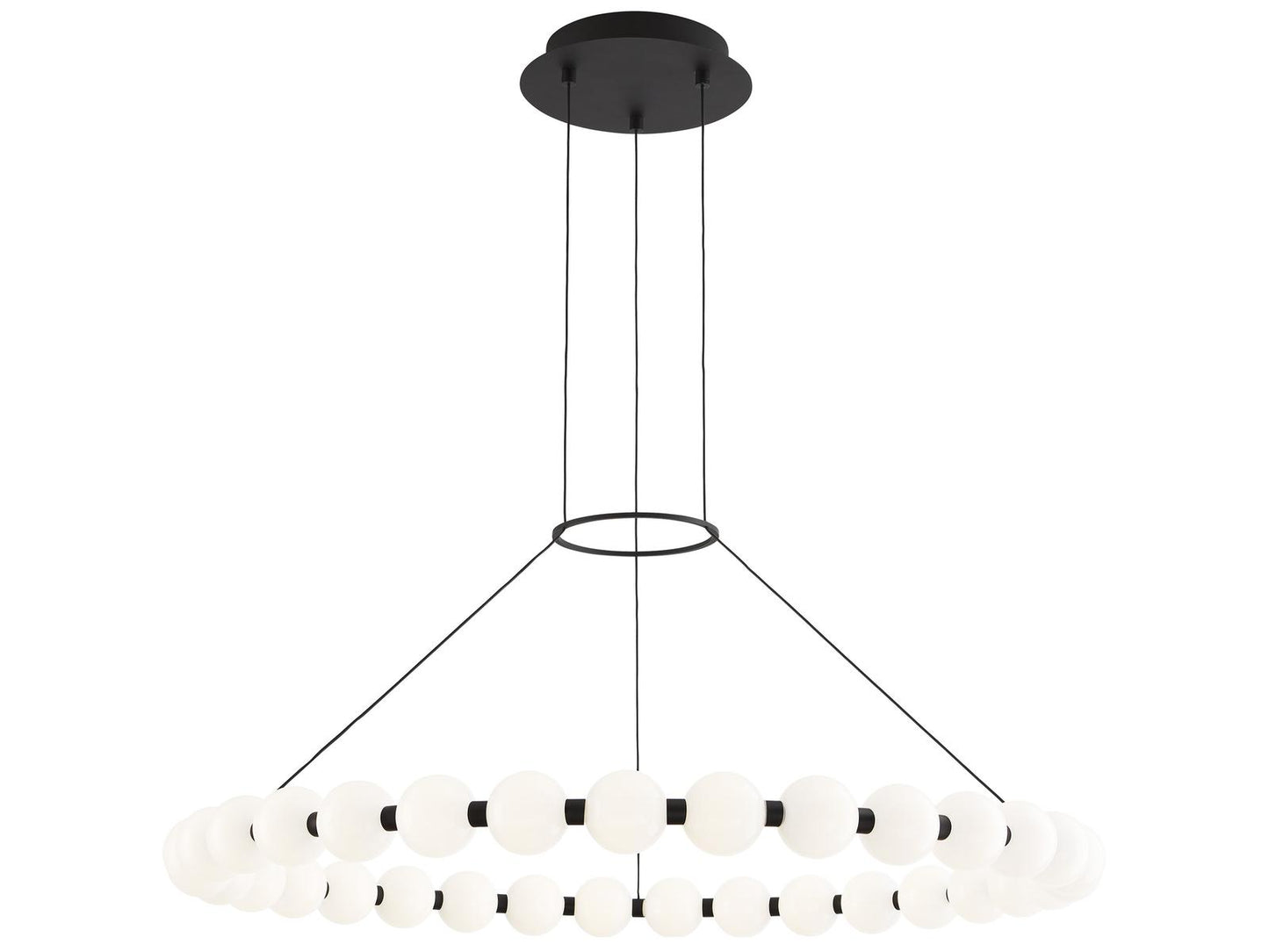 Visual Comfort Modern Orbet 36-Inch Integrated LED Chandelier in Nightshade Black
